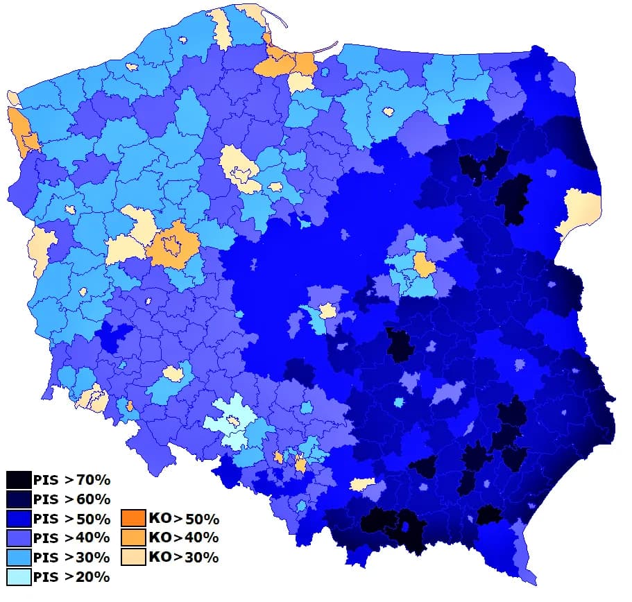 Ile PiS jest u władzy w Polsce? Kluczowe regiony i wyniki wyborów
